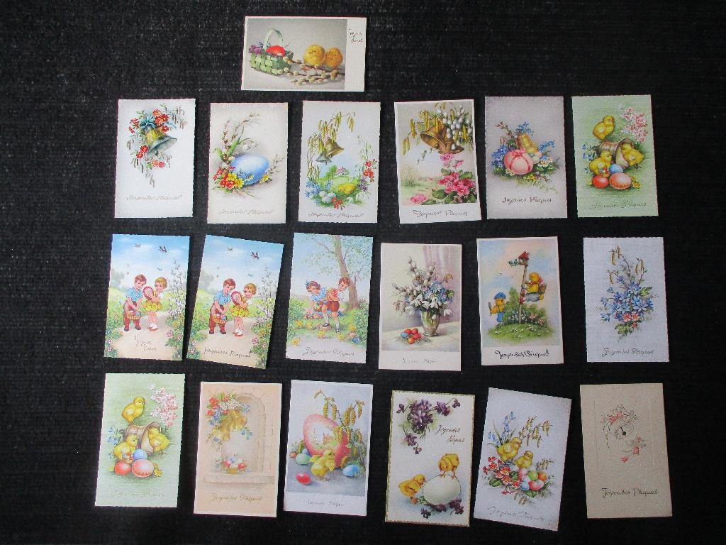19 cartes postales anciennes non décrites JOYEUSES PAQUES, Enlèvement ou Envoi, Non affranchie, (Jour de) Fête