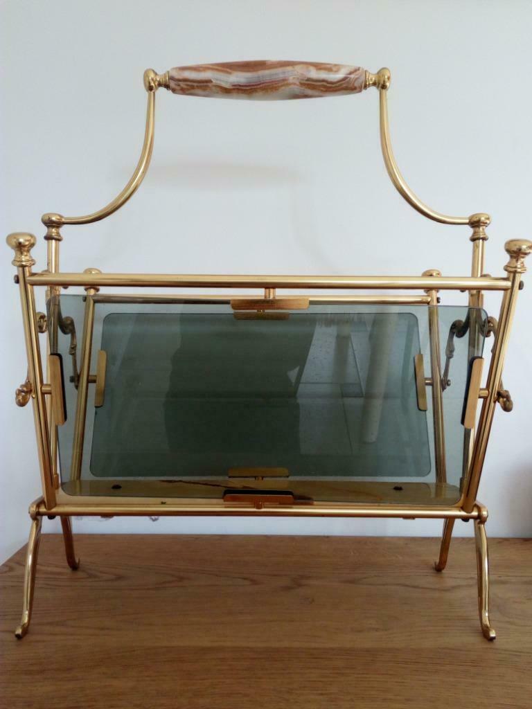 Porte-revue onyx et laiton 1960, Ophalen
