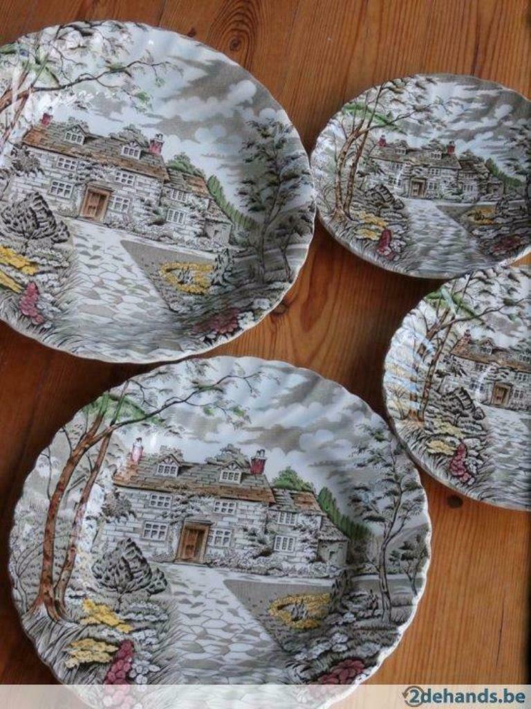 Vintage Cottage borden 4 Britisch Anchor England 1964, Antiek en Kunst, Antiek | Keramiek en Aardewerk, Ophalen of Verzenden