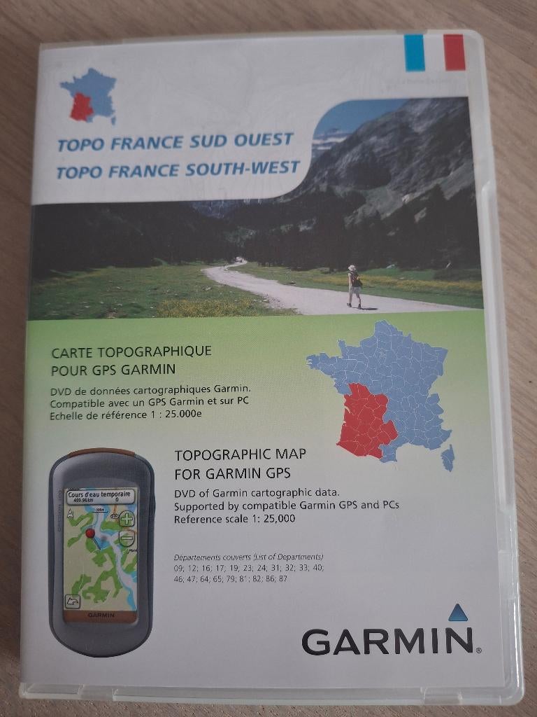 Garmin  topo card France Sud-Ouest, Sport en Fitness, Bergsport en Wandelen, Verzenden, Zo goed als nieuw, Navigatie of Gps