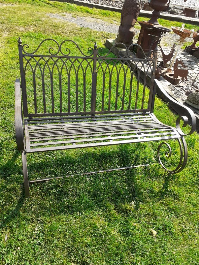 Rocking chair, banc de jardin en fer forgé patiné brun, Enlèvement, Neuf, Métal