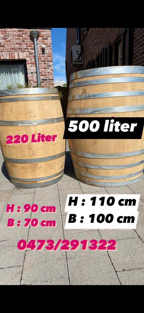 Wijnvaten 225, 400 en 500 liter Franse eik, 150 litres ou plus, Enlèvement, Comme neuf, Bois