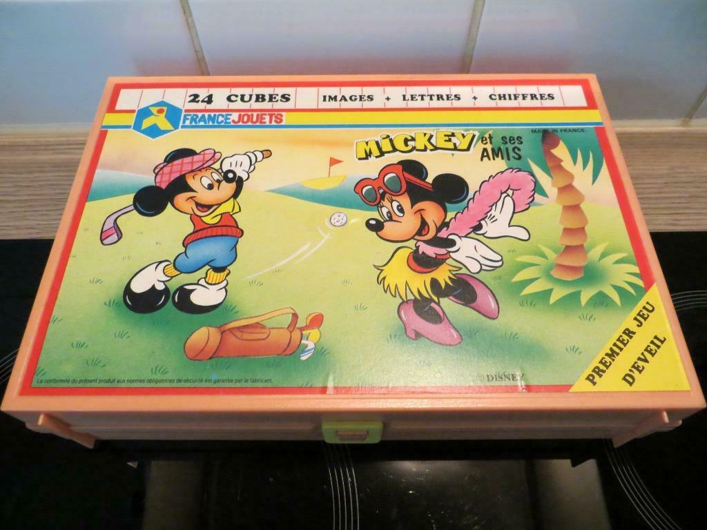 Jeu d'éveil 24 cubes Mickey et ses amis France Jouets Disney, Ophalen of Verzenden, Gebruikt, Puzzelen