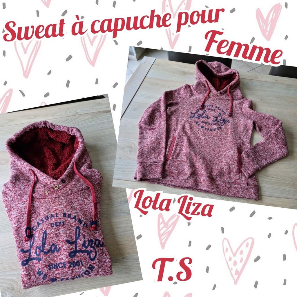Sweat ML à capuche pour femme-Bordeau-Lola Liza-T.S, Overige kleuren, Ophalen of Verzenden, Maat 36 (S), Gedragen
