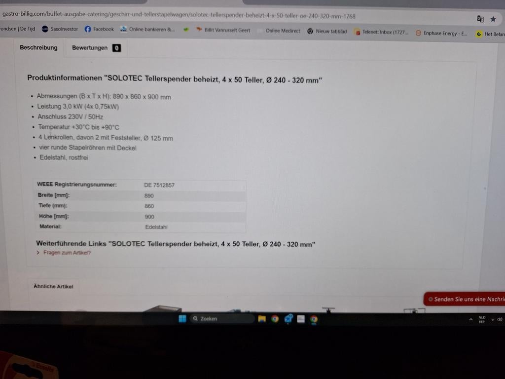 Bordenwarmer, Zakelijke goederen, Ophalen