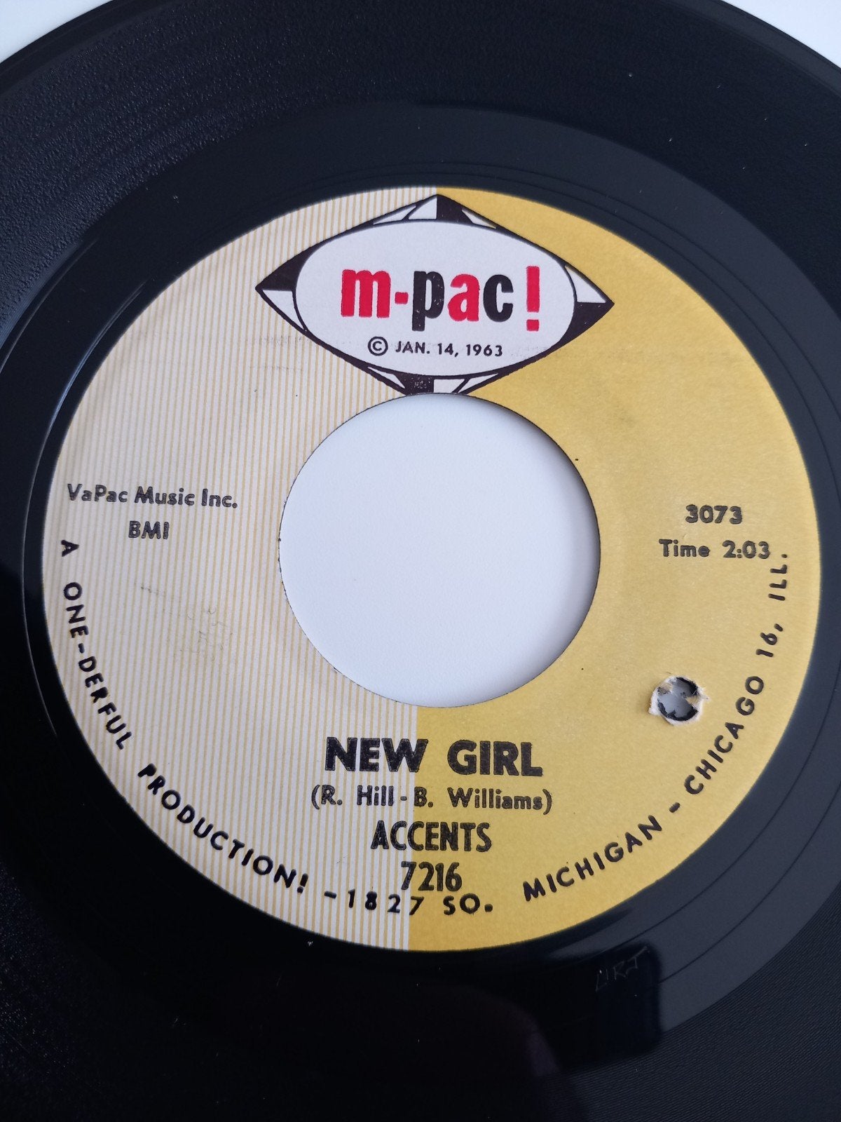 THE ACCENTS. NEW GIRL. 60'S POPCORN USA 45T, Ophalen of Verzenden, R&B
