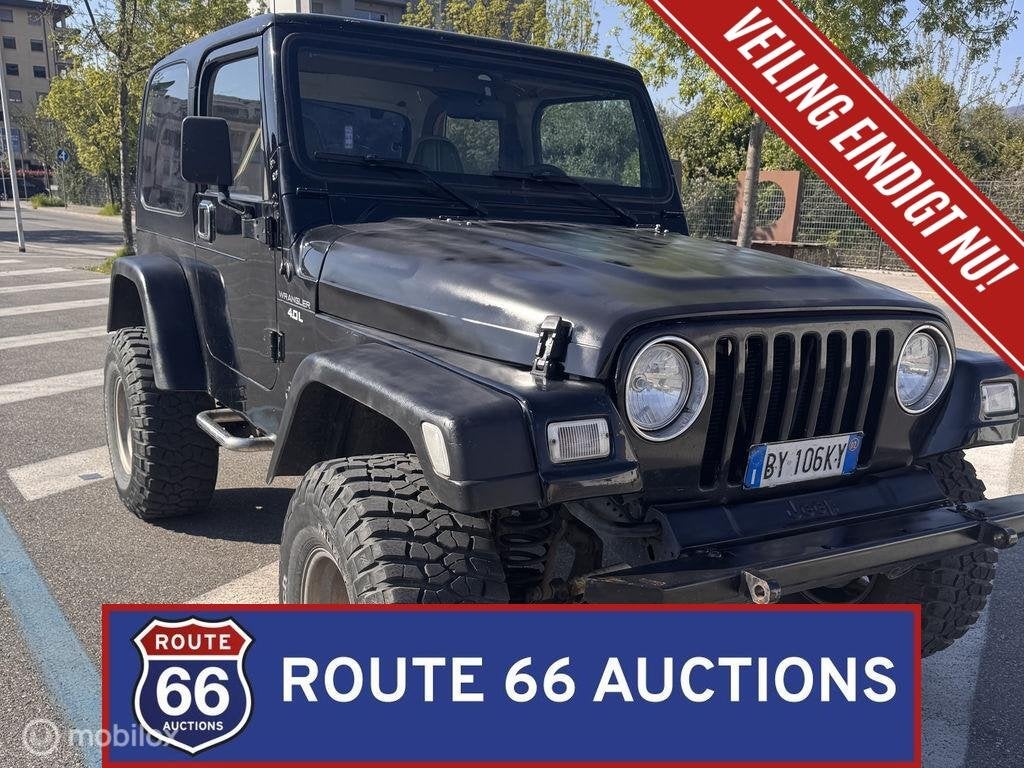 Jeep Wrangler TJ | 1997 | Route 66 Auctions, Auto's, Jeep, Zwart, Bedrijf, Handgeschakeld
