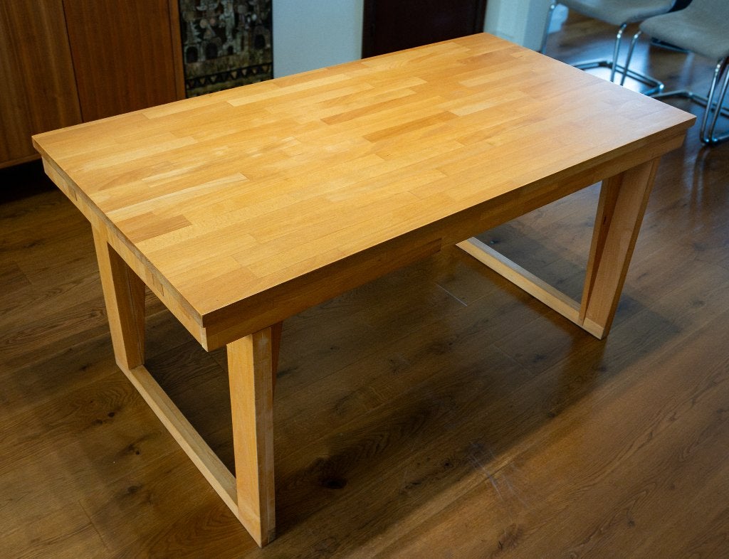 eettafel massief beuk 4 - 8 personen, Huis en Inrichting, Tafels | Eettafels, Ophalen, Gebruikt, 200 cm of meer, 50 tot 100 cm