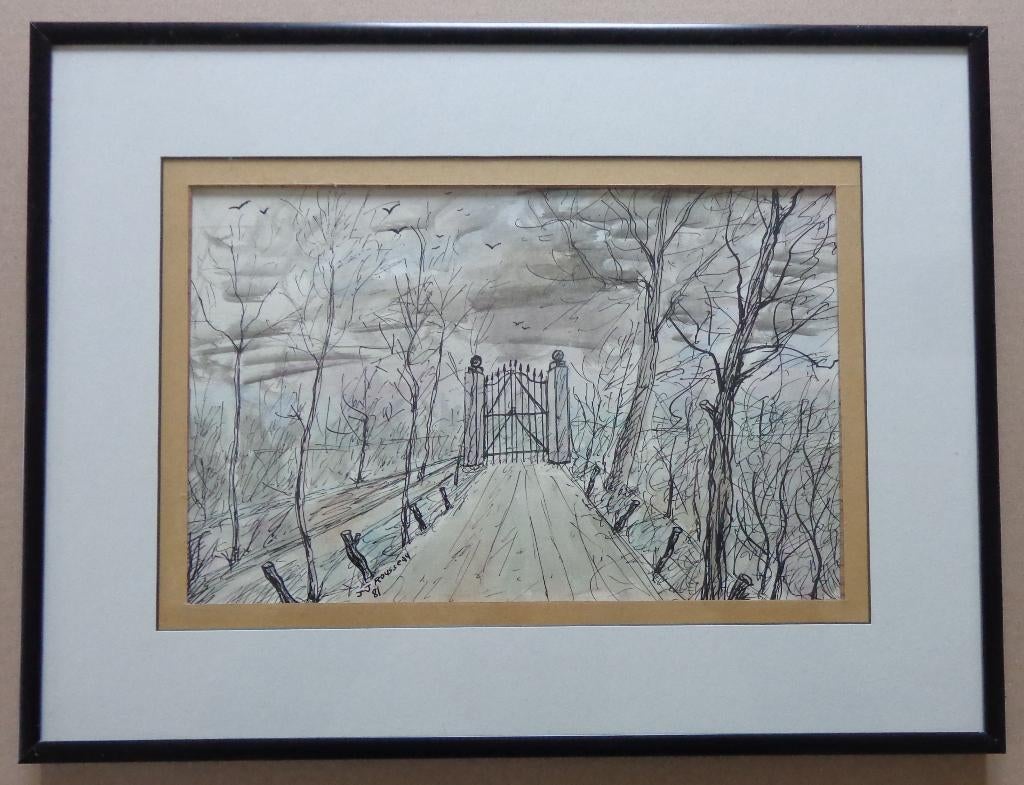 JEAN-JACQUES ROUSSEAU / KASTEELPOORT ORIGINEEL 31x41cm KADER, Enlèvement ou Envoi