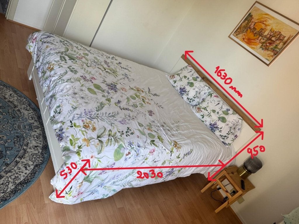 lit complet - sommier matelas - ikea, Comme neuf, Enlèvement, Sommier, 200 cm
