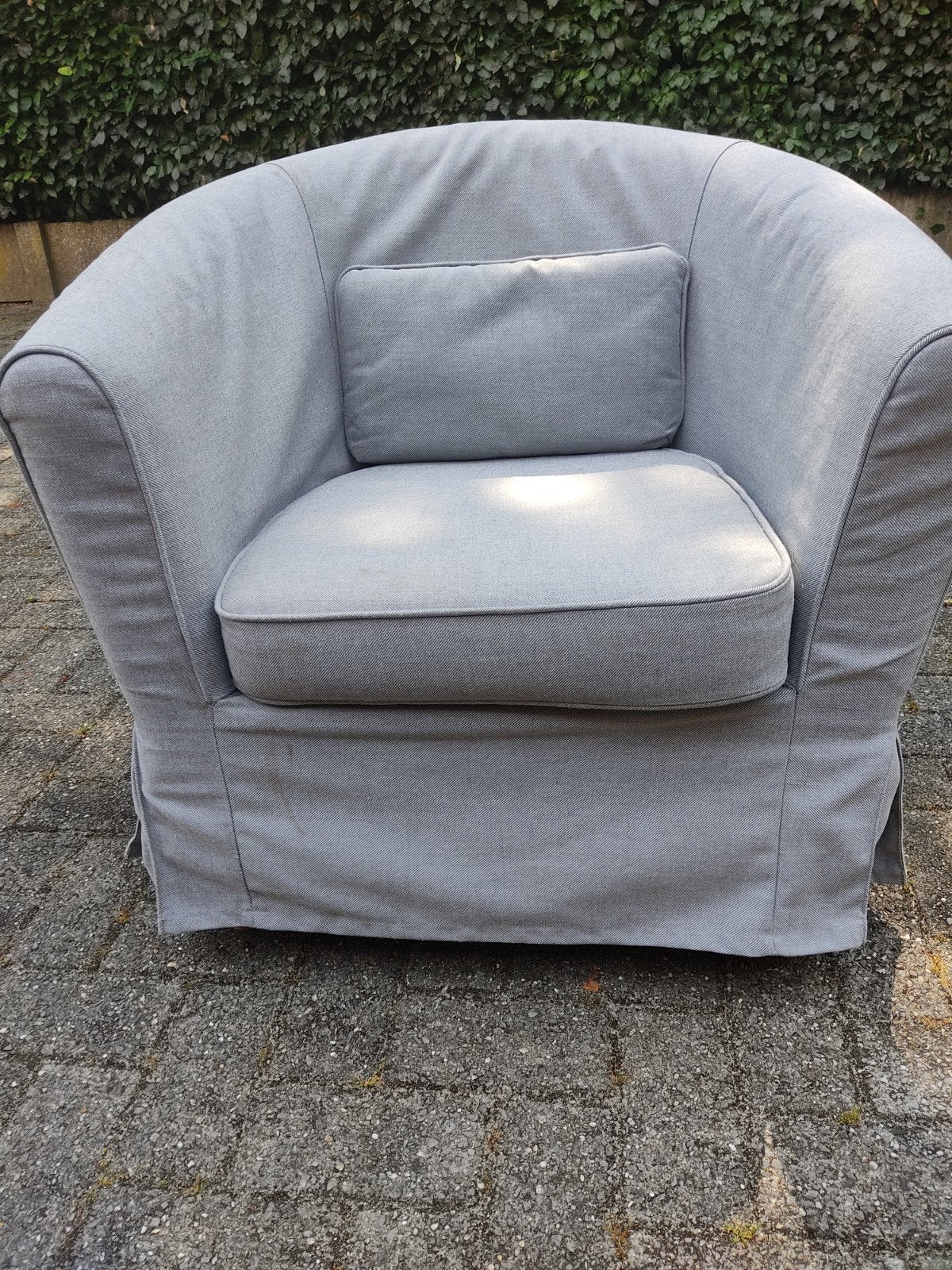 Zetel / fauteuil TULLSTA Nordvalla (Ikea) middengrijs, Huis en Inrichting, Zetels | Zetels, Zo goed als nieuw, Rechte bank, Eenpersoons