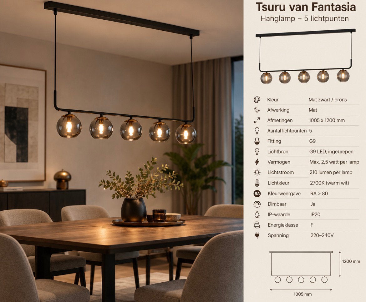Hanglamp, Huis en Inrichting, Ophalen, Zo goed als nieuw, G9