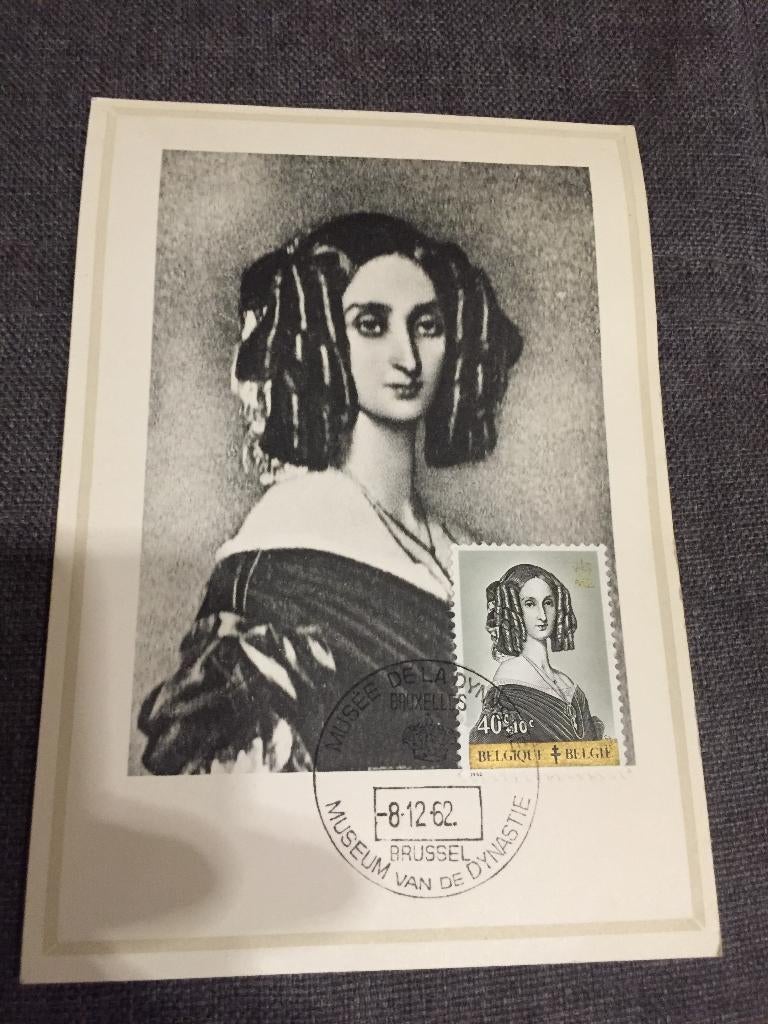 Briefkaart met stempel en zegel Louise-Marie D'orleans, Postzegels en Munten, Ophalen of Verzenden, Briefkaart