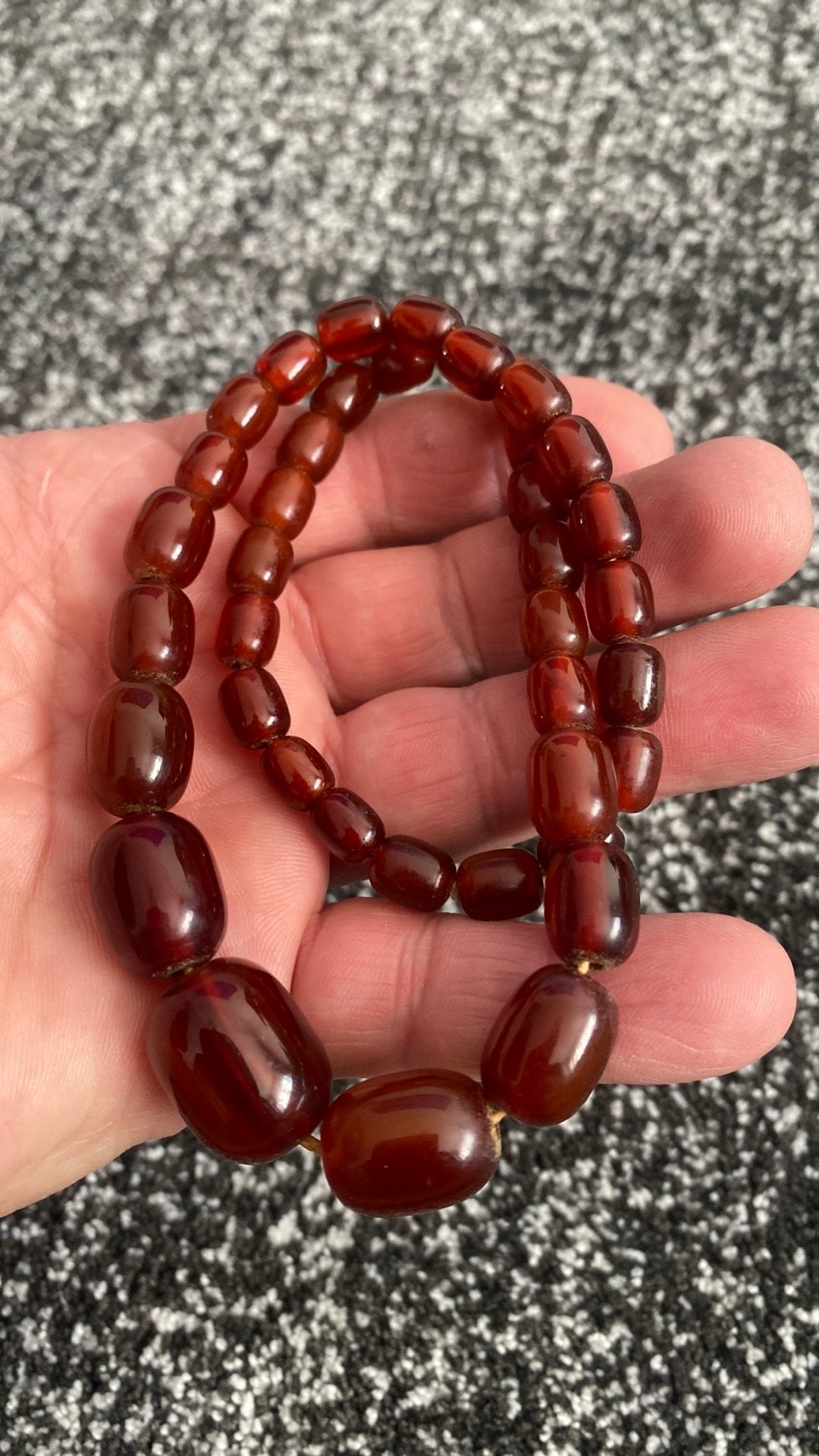 Vintage bakeliet Ketting - Donkerbruin, Ophalen of Verzenden, Ketting
