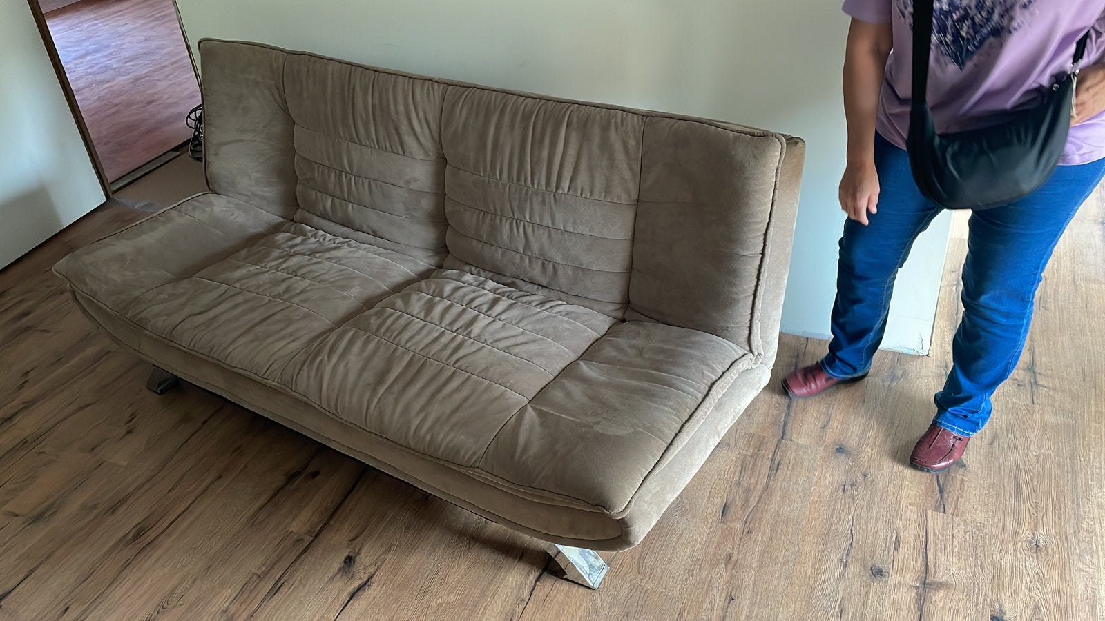 Zetelbed, plooibaar, Ophalen, Gebruikt, 125 tot 150 cm, Driepersoons