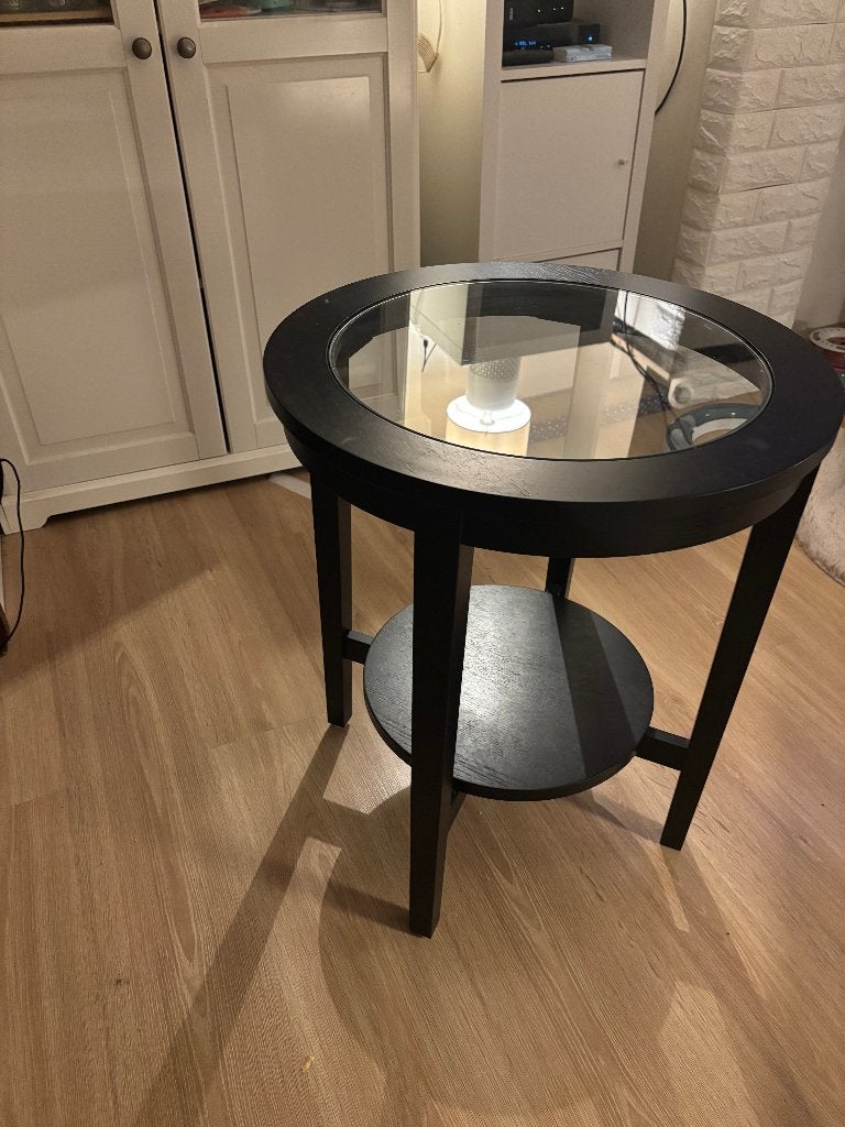 Table d’appoint IKEA MALMSTA, Maison & Meubles, Rond, Moins de 55 cm, Verre, Enlèvement