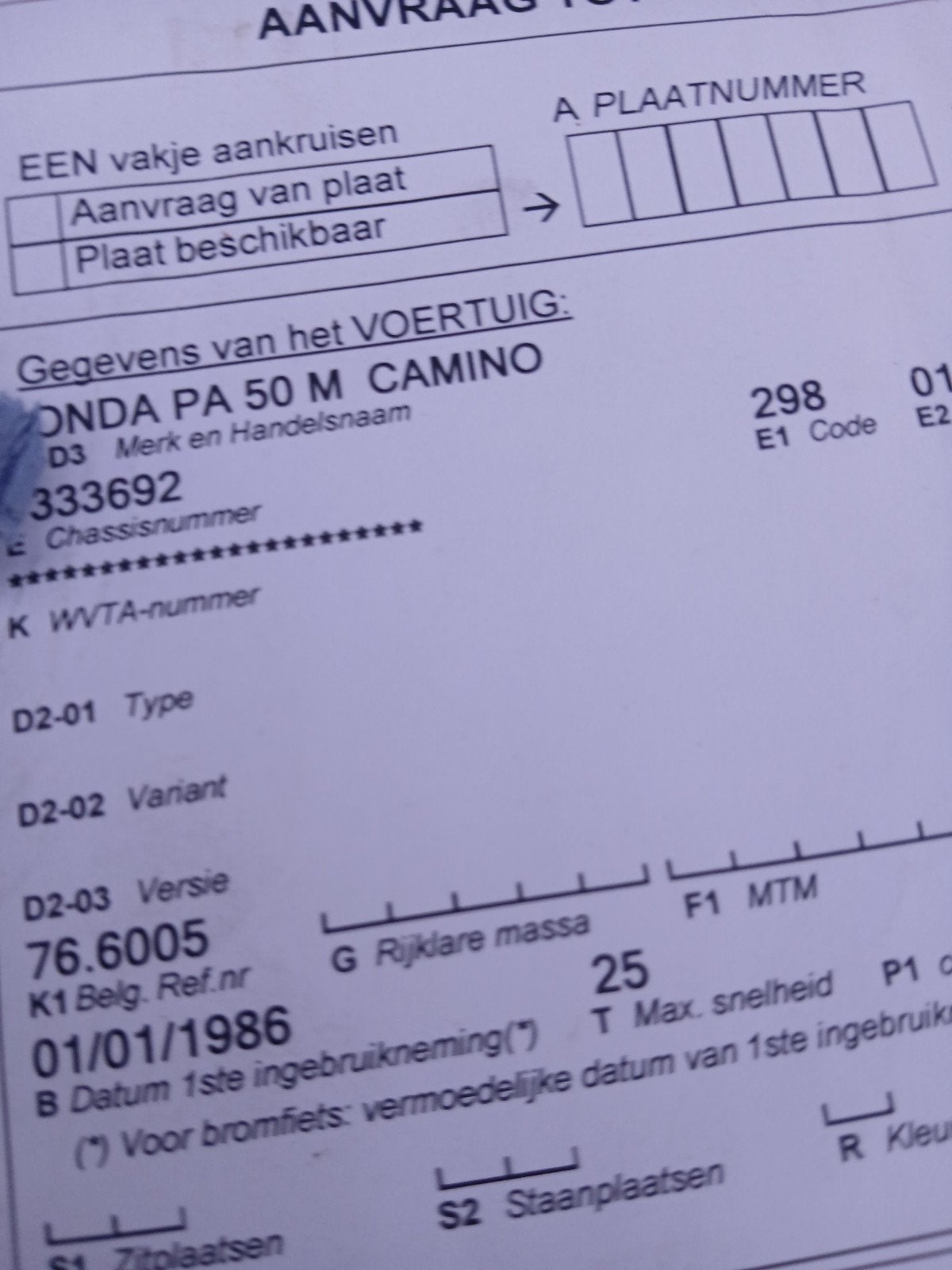 honda camino, Ophalen