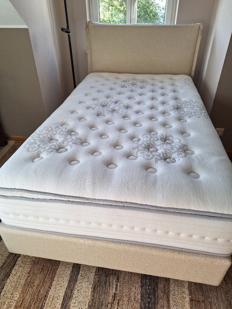 Lit Boxspring - Colunex - Gamme luxe- fabrication artisanale, Maison & Meubles, Chambre à coucher | Lits boxsprings, Beige, Enlèvement