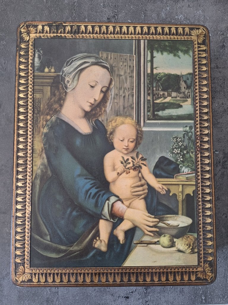 Oud lithografisch luxe blik met slot,  D.B.F., ca 1910-1935., Ophalen