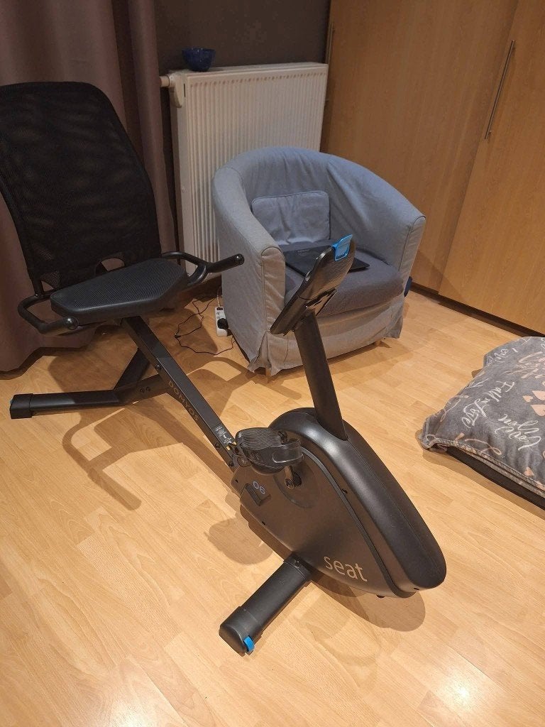 Vélo appartement semi allongé avec garantie, Enlèvement, Comme neuf, Dos, Vélo d'appartement