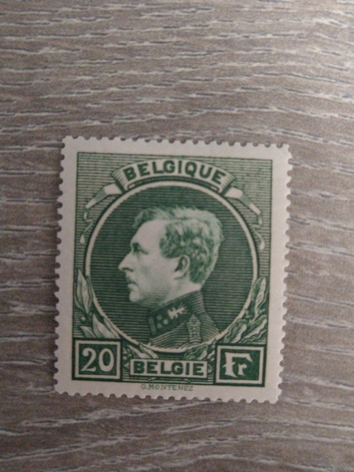 OBP 290* Montenez 20Fr groen, Postzegels en Munten, Ophalen of Verzenden, Spoor van plakker