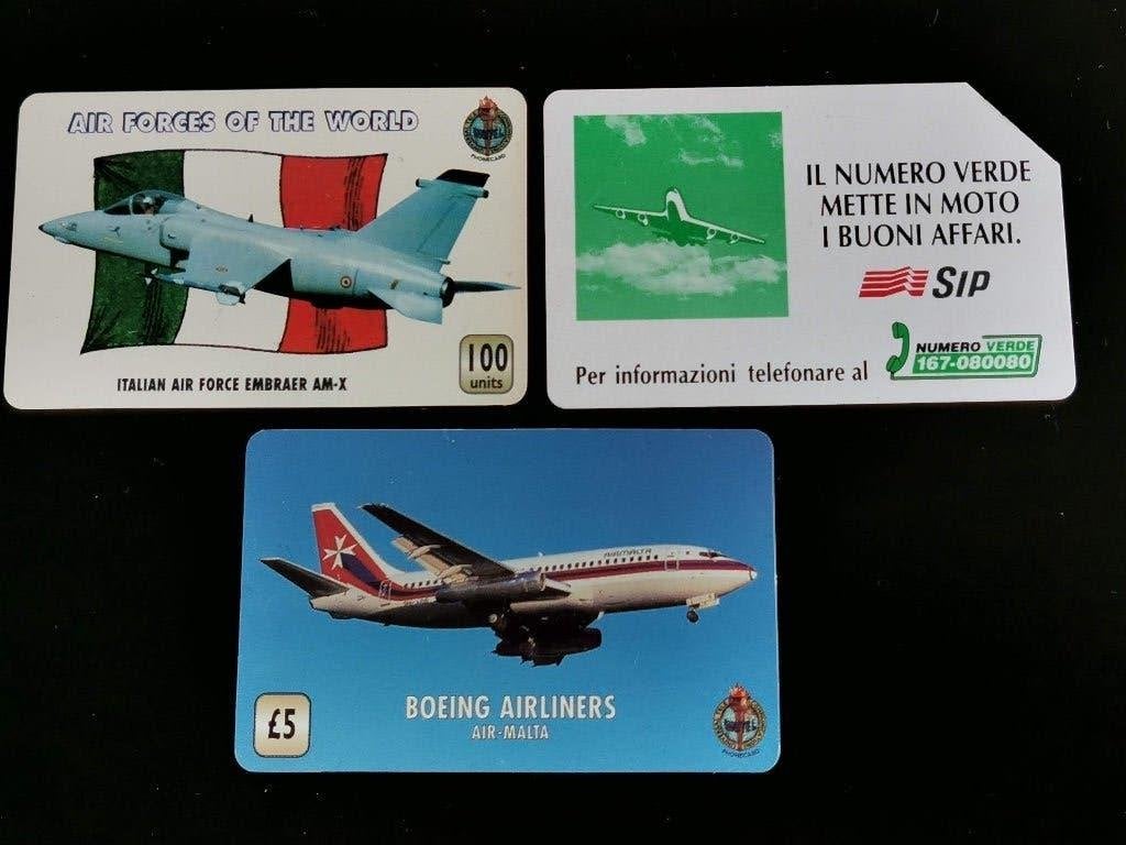 3 cartes de téléphone: avion Boeing, avion de chasse Embraer, Collections, Cartes de téléphone, Enlèvement ou Envoi