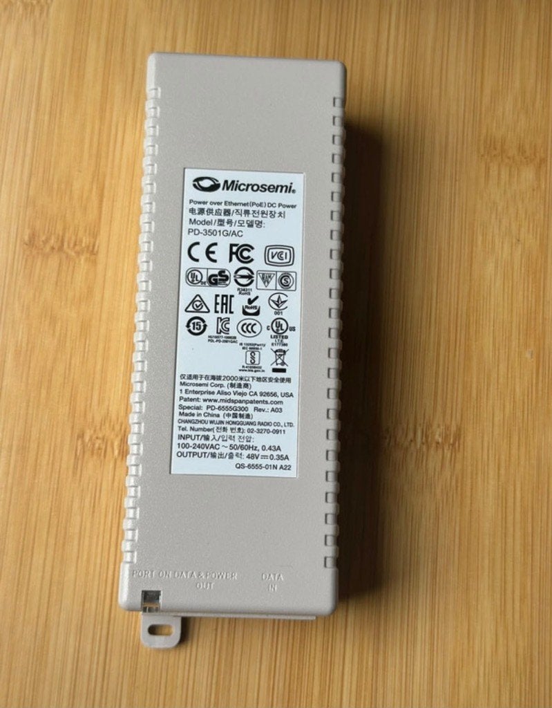 Injecteur Power over Ethernet (PoE) de marque Microsemi., Computers en Software, Ophalen of Verzenden, Nieuw