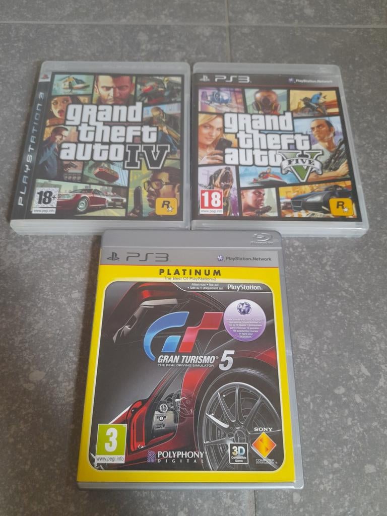 3 Playstation 3 games GTA4/GTA5/Gran Turismo 5, Enlèvement