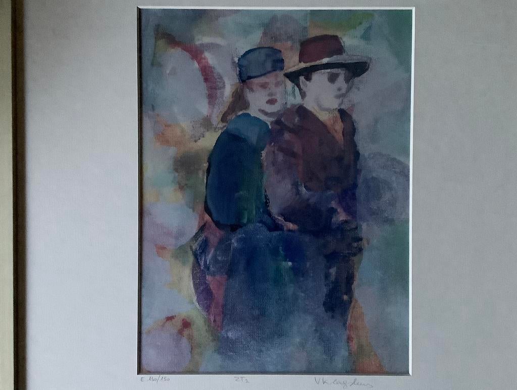 Dubbelportret - litho van Viviane Klagsbrun, Antiek en Kunst, Kunst | Litho's en Zeefdrukken, Ophalen