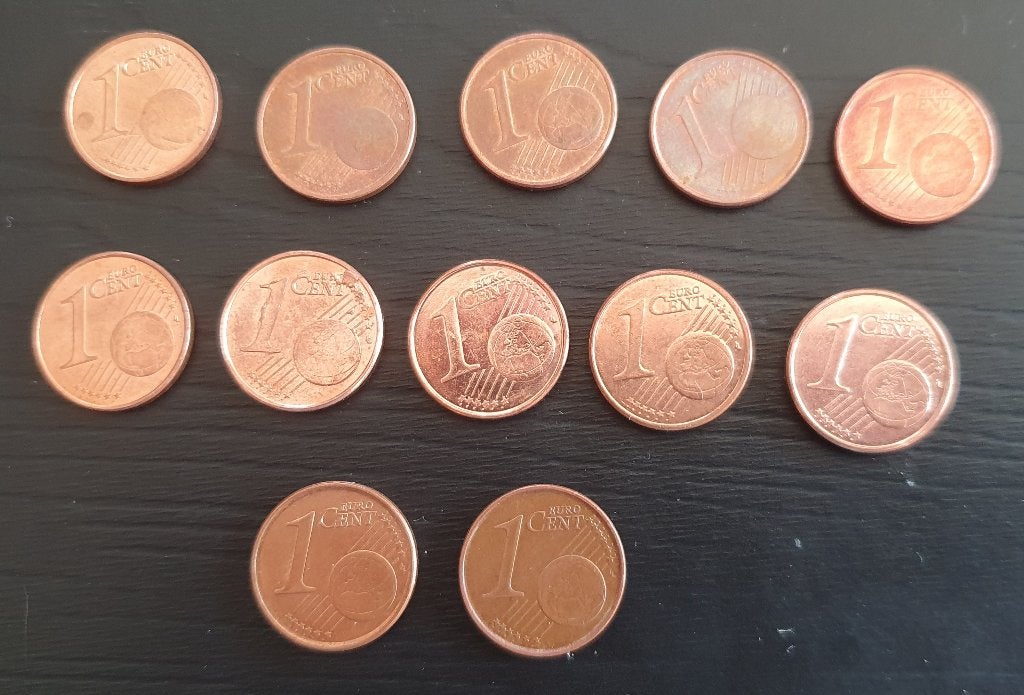 12 eurocenten van 1 cent van België, Ophalen of Verzenden, Setje