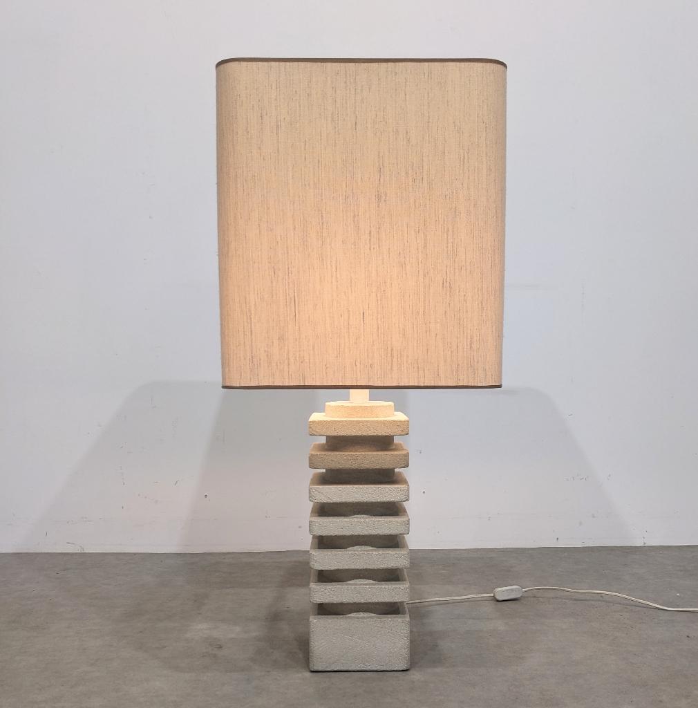 Grande lampe en pierre vintage Brutaliste, Enlèvement