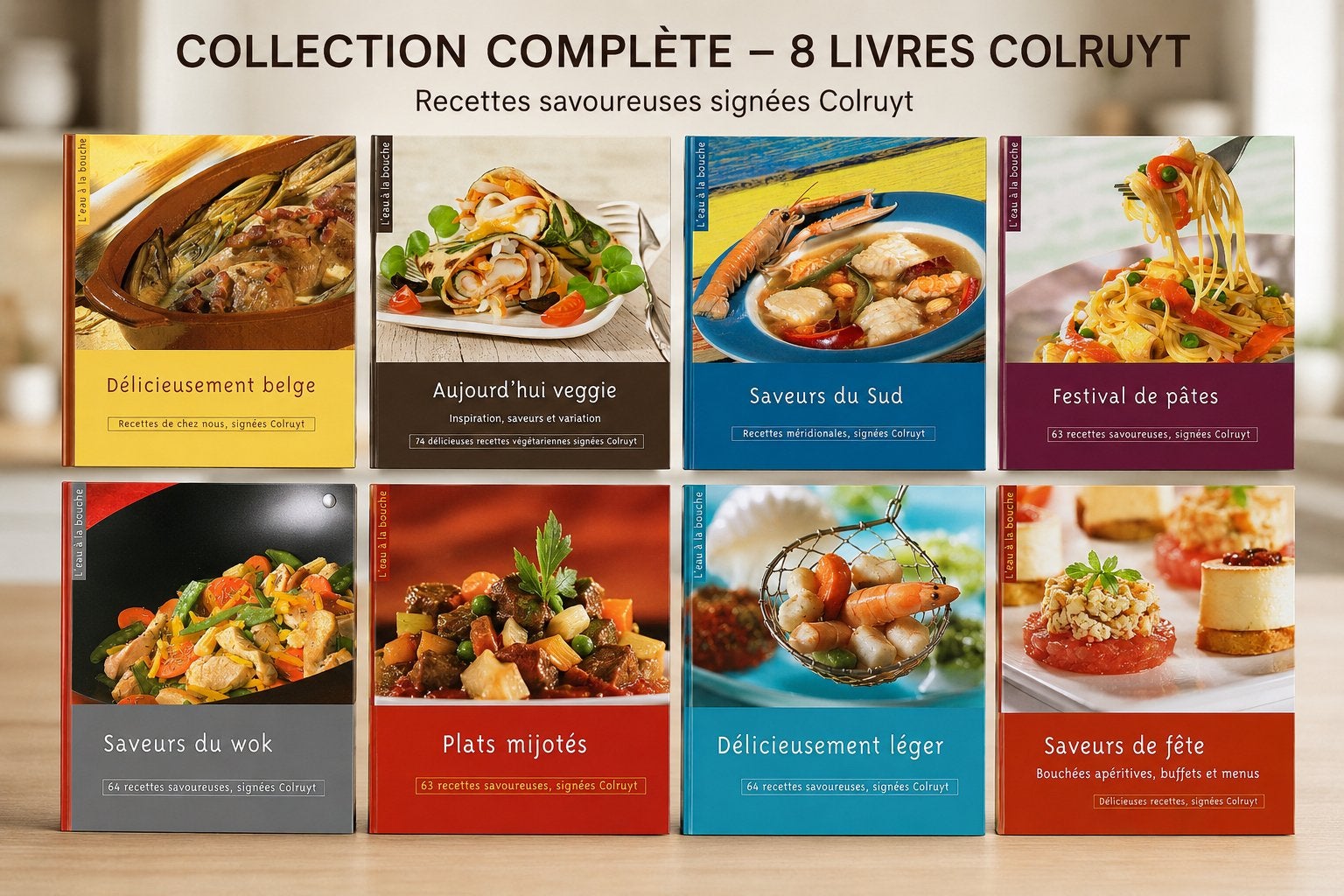 COLLECTION COMPLÈTE –  8 LIVRES DE RECETTES COLRUYT, Livres, Enlèvement, Neuf