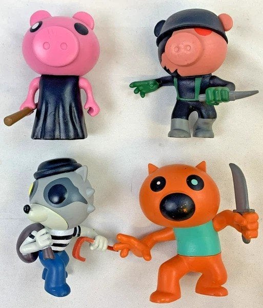 PhatMojo Roblox Piggy 4 figuren Set Foxy Piggy Zompiggy Rash, Verzamelen, Verzenden, Zo goed als nieuw