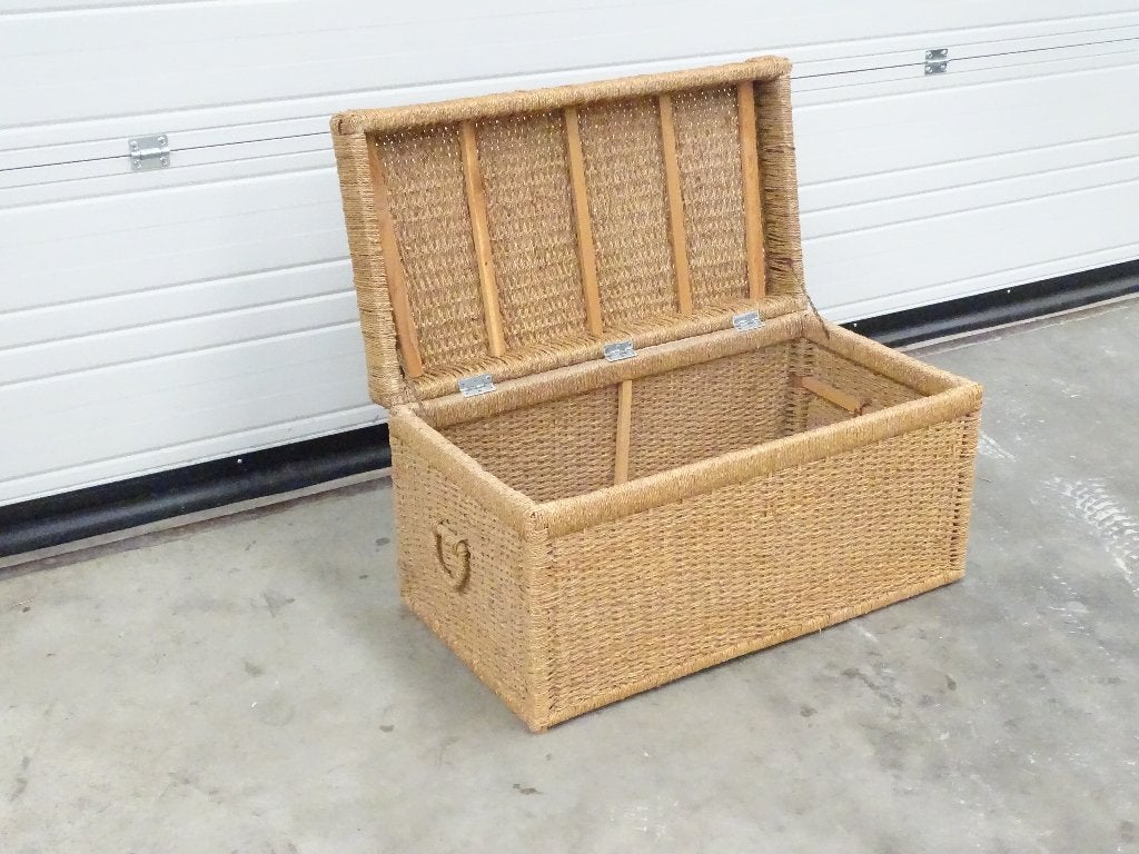 Grote rotan opbergkist / speelgoedkist / dekenkist 85 cm, Huis en Inrichting, Ophalen, Overige materialen, Minder dan 50 cm, 50 tot 100 cm