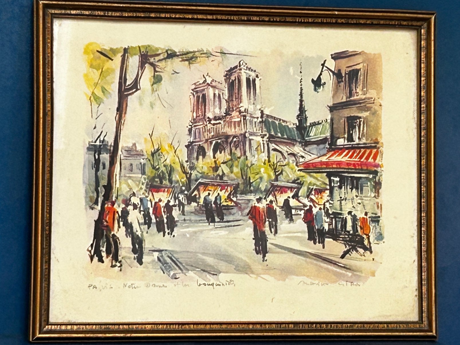 Set van 2 vintage lithografieën – Parijs / Notre-Dame, Verzamelen, Ophalen, Gebruikt, Gebouw, Prent