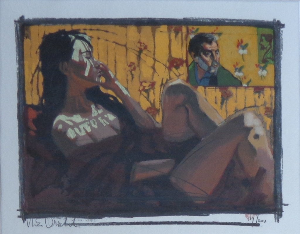 NICO VRIELINK / GAUGIN / KLEURLITHO / 66x76cm / KADER / SIG, Signé, Enlèvement