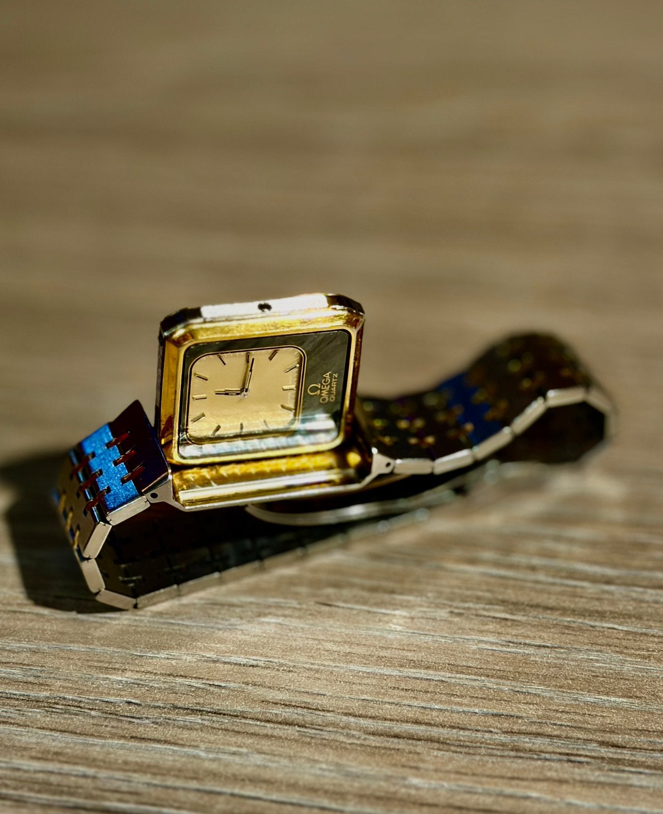 Omega Reverso Equinoxe-flip-face LCD digitaal analoog kwarts, Handtassen en Accessoires, Horloges | Antiek, Ophalen, Omega