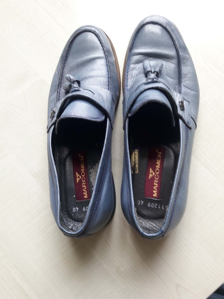 Lederen herenschoenen, zo goed als nieuw. Maat : 40., Kleding | Heren, Schoenen, Blauw, Overige typen, Ophalen of Verzenden, Zo goed als nieuw