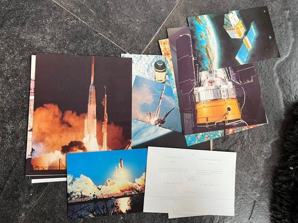 Prenten - de verovering van de ruimte - Apollo 16, Verzamelen, Ophalen of Verzenden