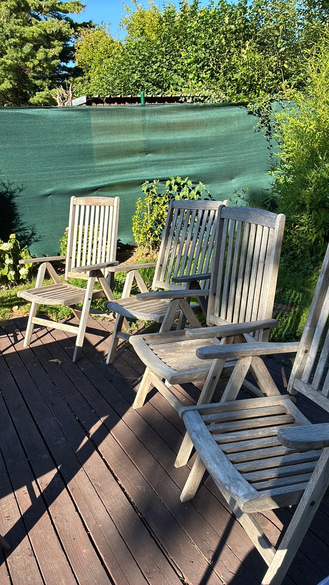 Fauteuils de jardin en tek, Ophalen, Gebruikt, Hout, Inklapbaar