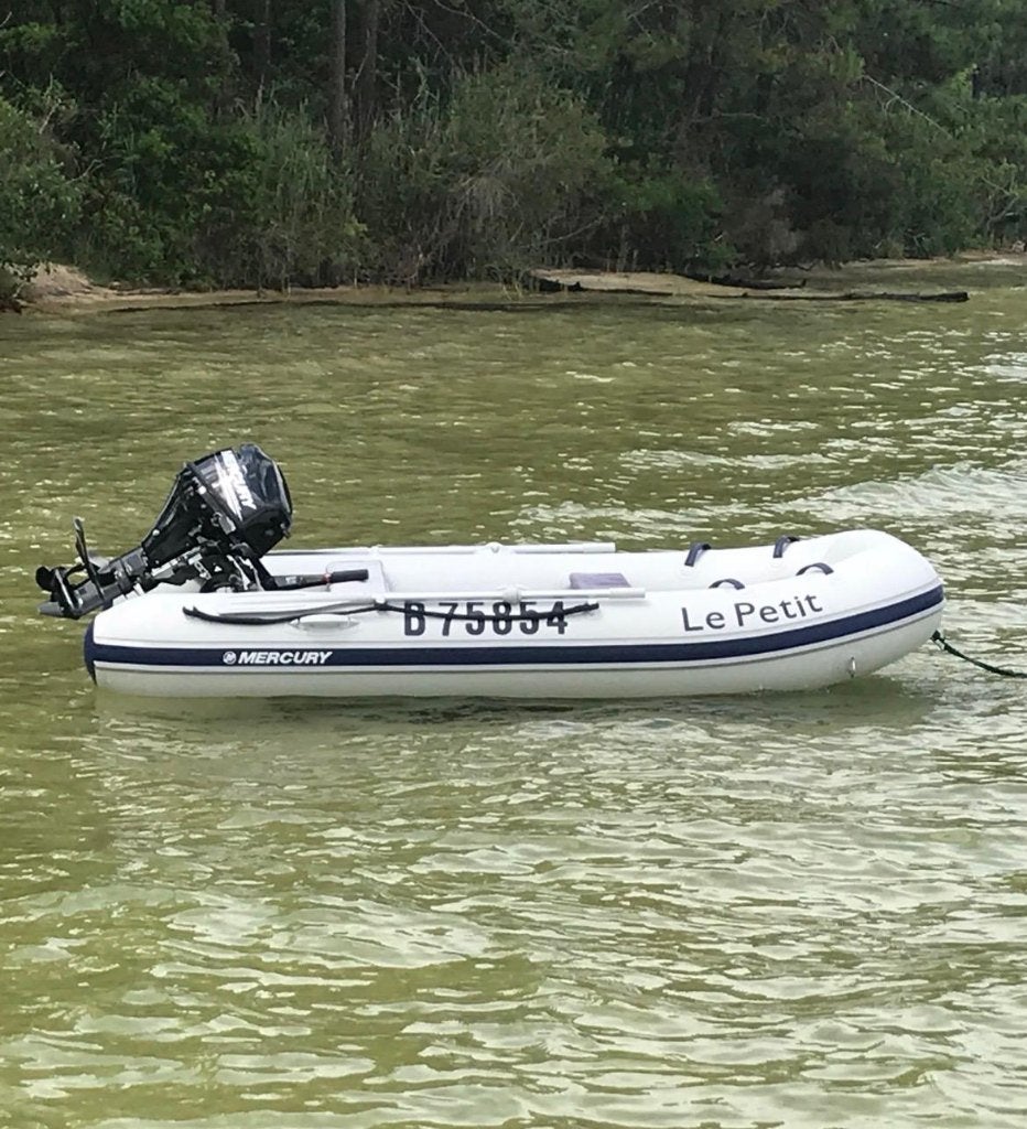 Rubber boot + motor 9,9 pk + trailer, Watersport en Boten, Rubberboten, Zo goed als nieuw, Mercury, Overige materialen, Afdekzeil