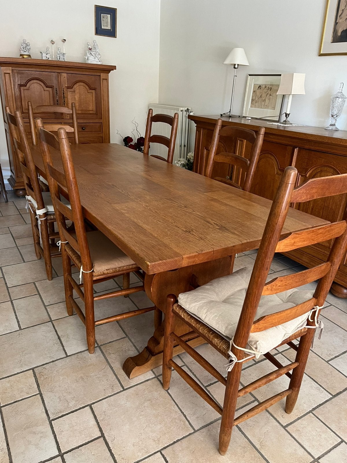 Eiken eetkamer, Huis en Inrichting, Ophalen, Gebruikt, Eken eetkamer, 4 tot 6 stoelen