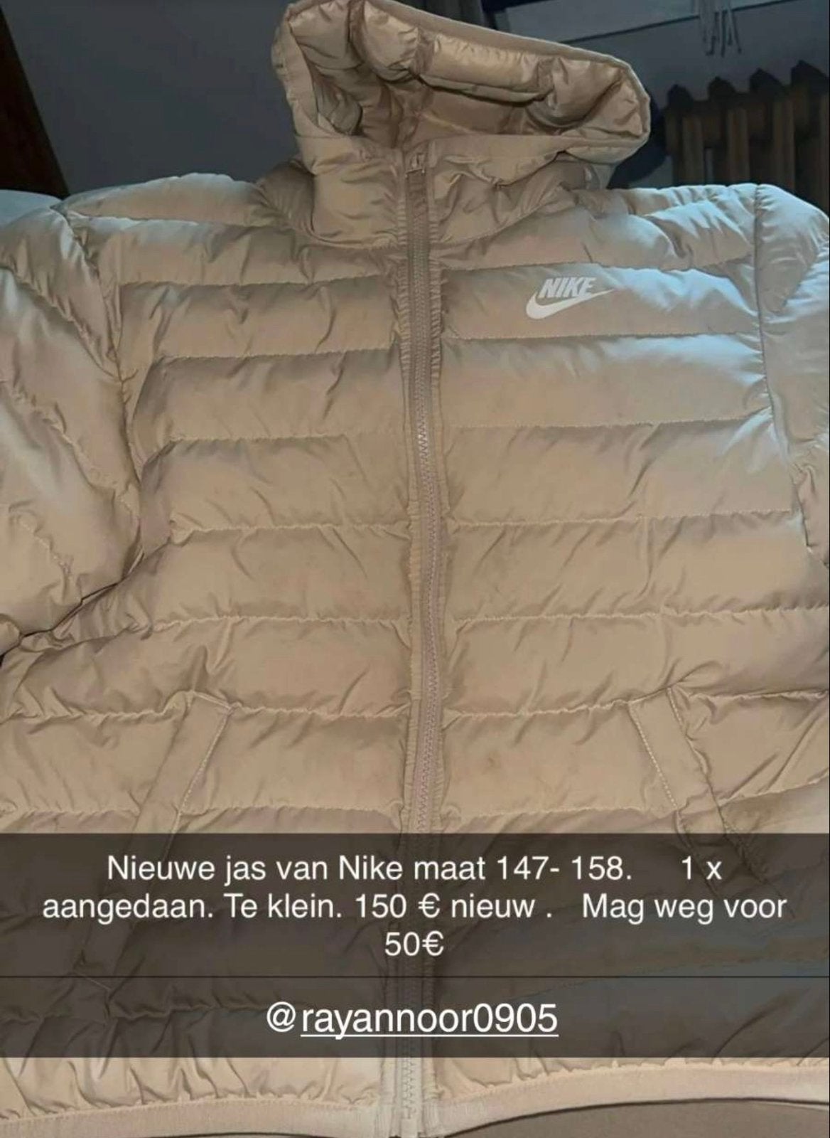 Nike jas kinderen, Ophalen, Zo goed als nieuw, Beige
