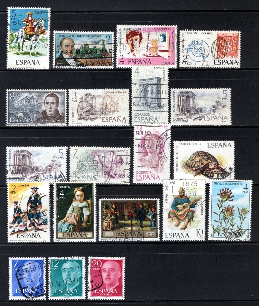 ESPAGNE Lot 1974 estampillé, Envoi, Affranchi