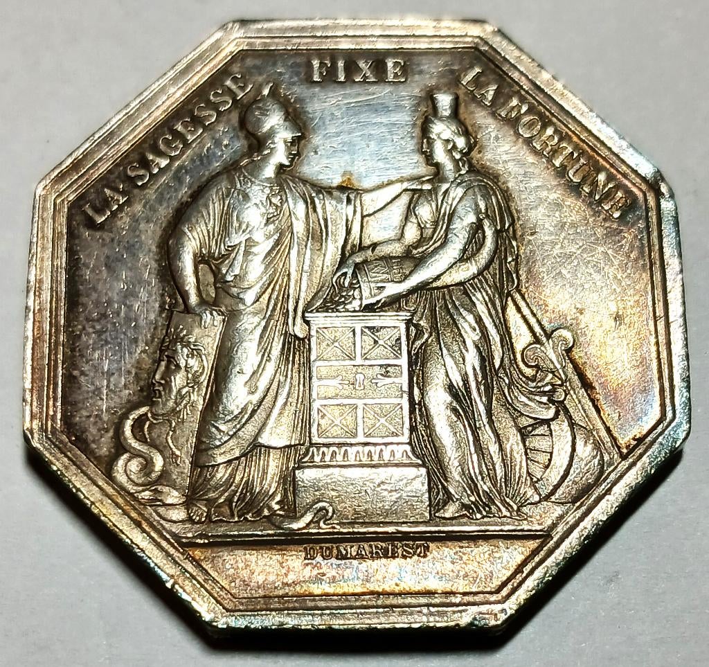 médaille 1800 banque de france LA SAGESSE FIXE LA FORTUNE, Timbres & Monnaies, Pièces & Médailles, Argent, Enlèvement ou Envoi