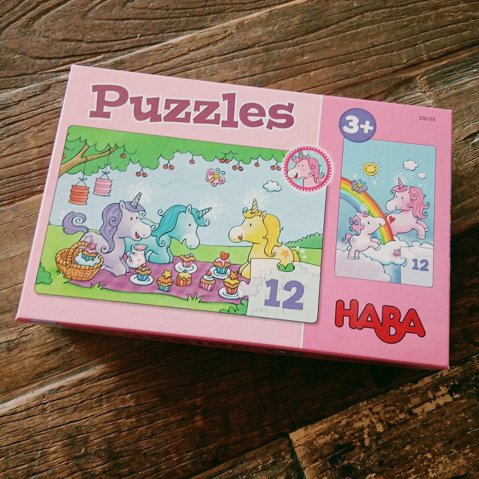 Eenhoorn puzzel 2x 12 stukjes, Kinderen en Baby's, Ophalen, Minder dan 10 stukjes, Nieuw, 2 tot 4 jaar