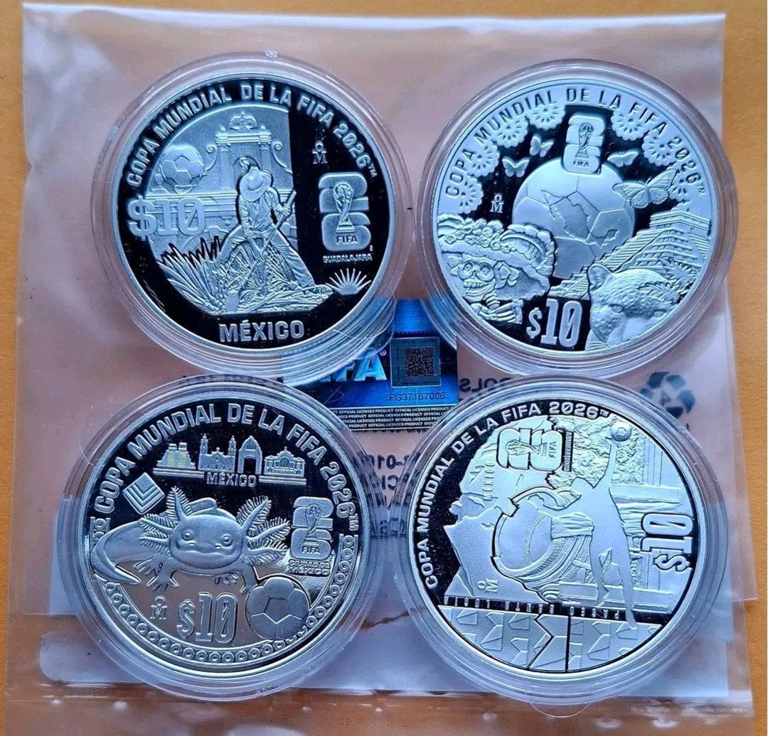 4x 1 oz zilveren FIFA WK 2026 Herdenkingsmunt, Postzegels en Munten, Ophalen of Verzenden, Zilver