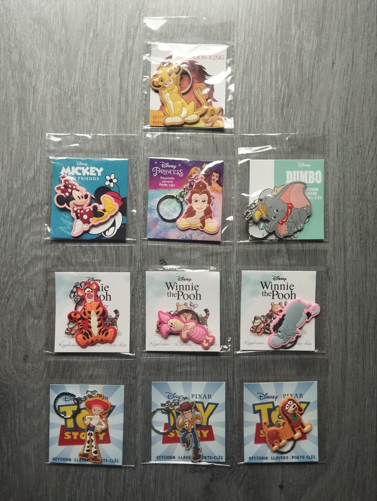 Disney: Set rubberen sleutelhangers, Verzenden, ..., ..., Nieuw