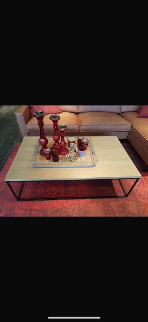 Salon tafel, Huis en Inrichting, Tafels | Salontafels, Ophalen, 100 tot 150 cm, Eikenhout, Nieuw