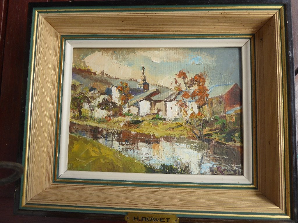 H. ROWET chassepierre s/Semois ,, Antiquités & Art, Art | Peinture | Classique, Enlèvement ou Envoi, Paysage urbain / rural